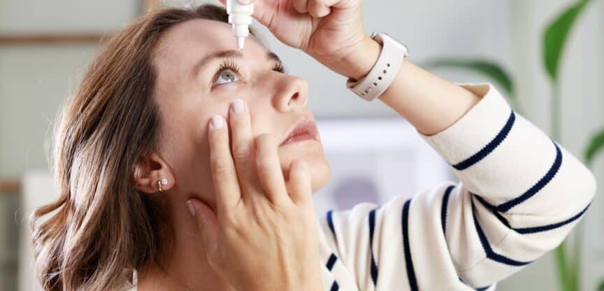 trockene Augen kratzen Augentropfen