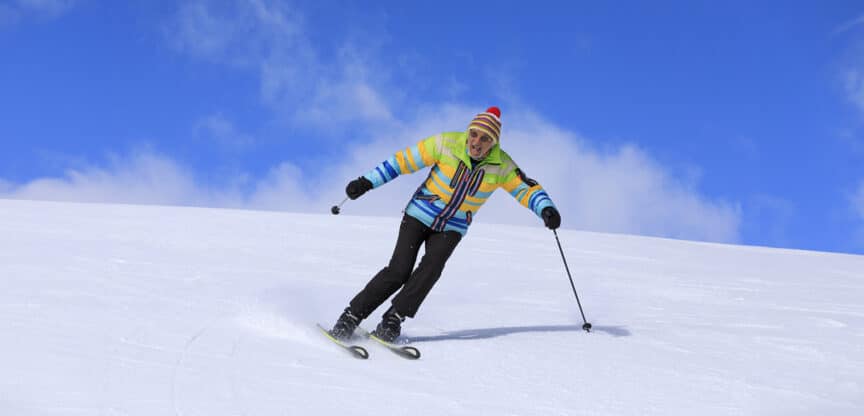 Sport, Skifahren, Pistenflitzer, Waffe gegen Krankheiten aller Art