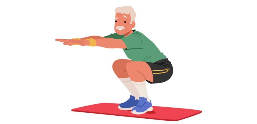 Gleichgewichtstraining, Kniebeuge, Wackelbrett