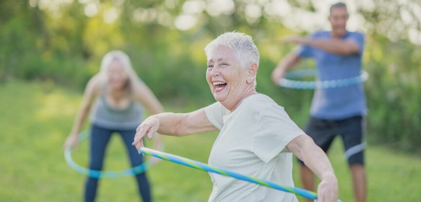Beweglichkeit, Seilspringen, Hula-Hoop, Frisbee